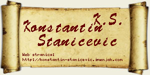 Konstantin Stanićević vizit kartica